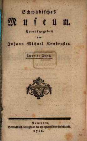Schwäbisches Museum. 2. 1786