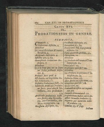 Caput XVI. De Probationibus In Genere.