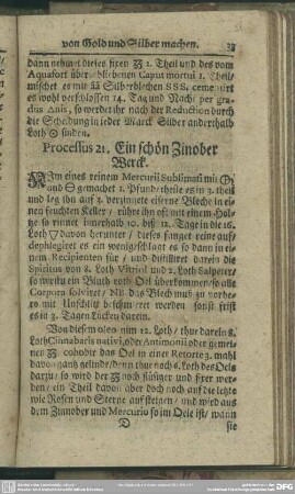 Processus 21. Ein schön Zinober Werck