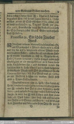 Processus 21. Ein schön Zinober Werck