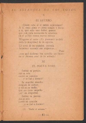XI - El poeta niño