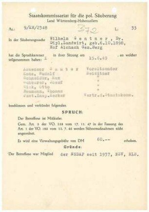 Gentner, Wilhelm, Dr.