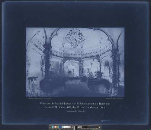 Frühstückspavillon Alsterlust : Feier der Schlusssteinlegung der Zollanschlussbauten Hamburgs durch S. M. Kaiser Wilhelm II., am 29. October 1888 : Aufgenommen, Hamburg, October 1888