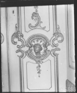 Potsdam, Neues Palais, Oberes Fürstenquartier, Jagdkammer, R.: 259, Südwand, Tür zur Grünen Damastkammer.
