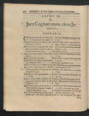 Caput III. De Iure Cogitationum circa Iuramenta.