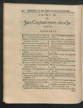 Caput III. De Iure Cogitationum circa Iuramenta.