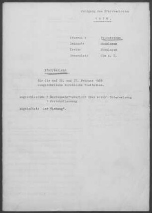 Feldstetten: Pfarrbericht 1938