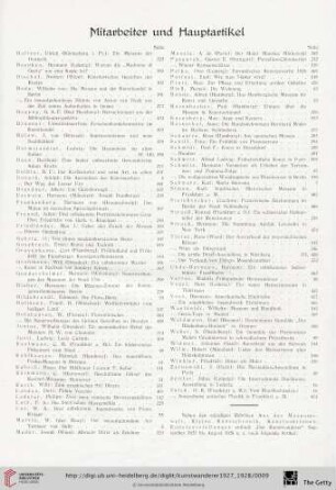 Mitarbeiter und Hauptartikel