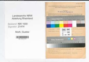 Entnazifizierung Gustav Muth, geb. 10.05.1890 (Beamter)