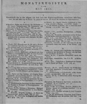 Monatsregister Mai