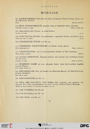 Mobiliar (Nr. 205-234)