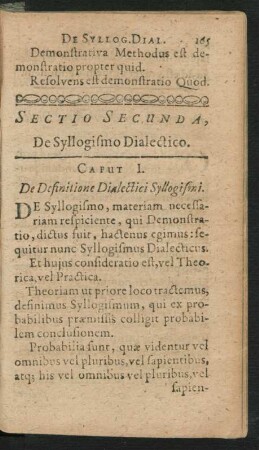 Sectio Secunda. De Syllogismo Dialectico.