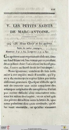 V. Les petits saints de Marc-Antoine
