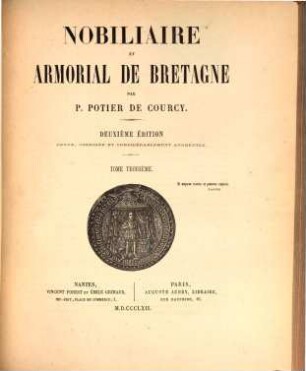 Nobiliaire et armorial de Bretagne, 3