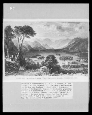 Wanderungen im Norden von England, Band 1 — Bildseite gegenüber Seite 18 — Derwent Water, from the Castle Head, Cumberland.