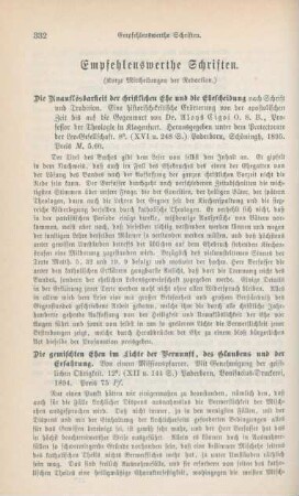 332-344 Empfehlenswerthe Schriften