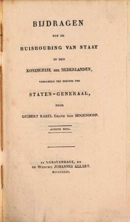 Bijdragen tot de huishouding van staat in het Koninkrijk der Nederlanden, 8,2. 1824