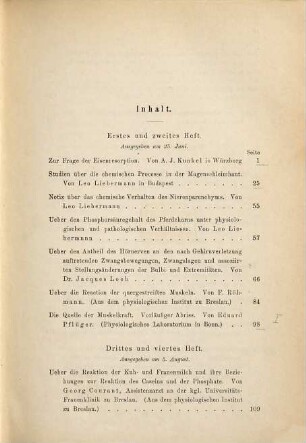 Archiv für die gesamte Physiologie des Menschen und der Thiere, 50. 1891