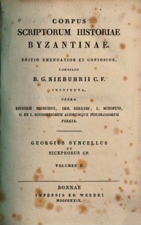Georgius Syncellus et Nicephorus CP., 2