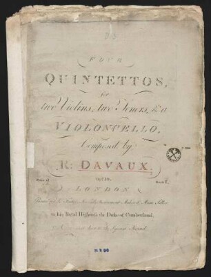 Four quintettos for two violins, two tenors, & a violoncello