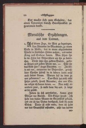 Moralische Erzählungen aus dem Talmud