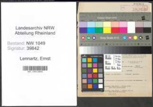 Entnazifizierung Ernst Lennartz , geb. 10.11.1899 (Dentist)