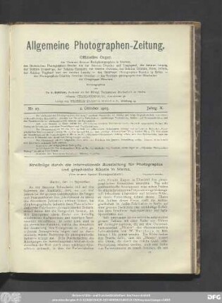 Nr. 27. 2. Oktober 1903. Jahrg. X.