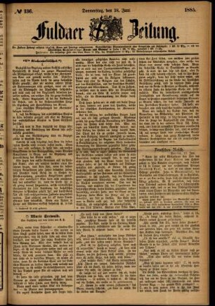 Ausgabe vom Donnerstag, den 18. Juni 1885.