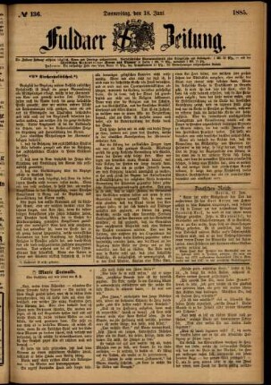 Ausgabe vom Donnerstag, den 18. Juni 1885.