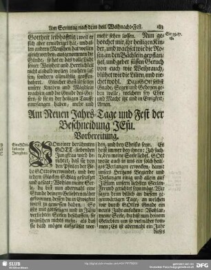 Am Neuen Jahrs-Tage und Fest der Beschneidung Jesu