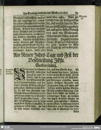 Am Neuen Jahrs-Tage und Fest der Beschneidung Jesu