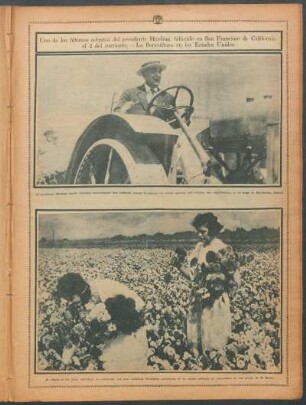 Uno de los últimos retratos del presidente Harding, fallecido en San Francisco de California, el 2 del corriente.- La floricultura en los Estados Unidos