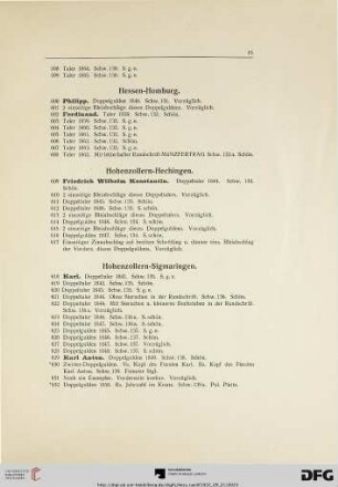 Hohenzollern-Hechingen (Nr. 609-617)