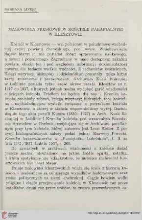 6: Malowidła freskowe w kościele parafialnym w Klesztowie