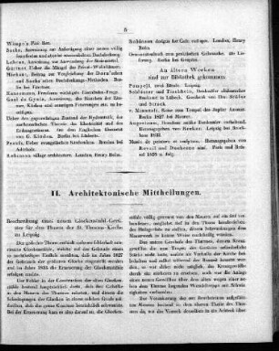 II. Architektonische Mittheilungen