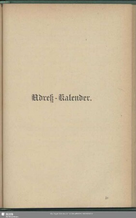 Behördenverzeichnis : Adreß-Kalender
