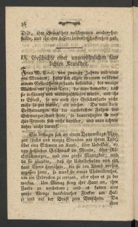 IX. Geschichte einer ungewöhnlichen fäulichten Krankheit