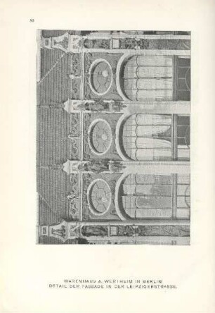 Warenhaus A. Wertheim in Berlin. Detail der Fassade in der Leipzigerstrasse