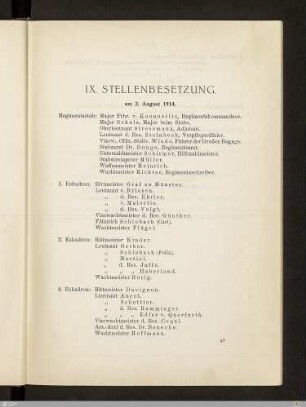 IX. Stellenbesetzung