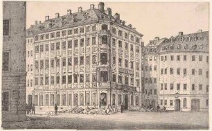 Hotel zur Stadt Rom am Neumarkt in Dresden, nach den Maiaufständen 1848