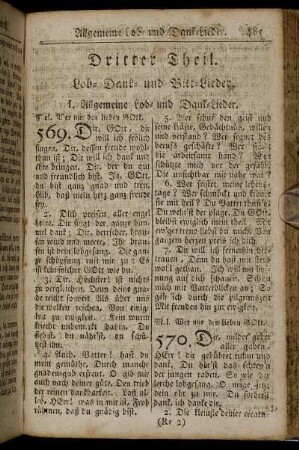 Dritter Theil. Lob- Dank- und Bitt-Lieder.
