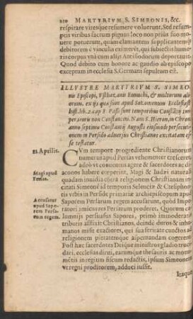 Illustre Martyrium S. Simeonis Episcopi, Usthazanis Eunuchi, et multorum aliorum ...