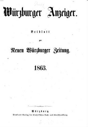 Würzburger Anzeiger. 1863,1/6