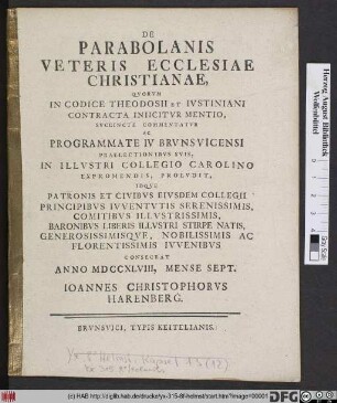 De Parabolanis Veteris Ecclesiae Christianae