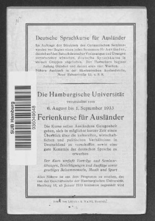 Ferienkurse für Ausländer