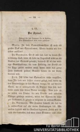 §. 23. Der Spinat.
