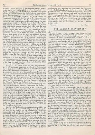 750-751 [Rezension] Bleeker, Claas Jouco, Die Geburt eines Gottes