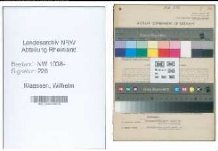 Entnazifizierung Wilhelm Klaassen , geb. 27.09.1910 (Verwaltungsangestellter)