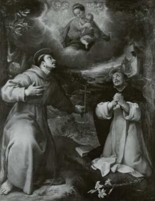 Maria erscheint den Heiligen Franziskus und Dominikus