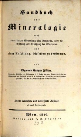 Handbuch der Mineralogie